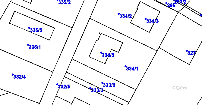 Parcela st. 334/5 v KÚ Polanka nad Odrou, Katastrální mapa