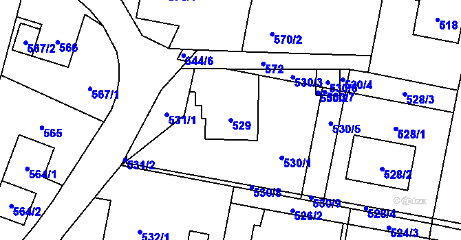 Parcela st. 529 v KÚ Polanka nad Odrou, Katastrální mapa