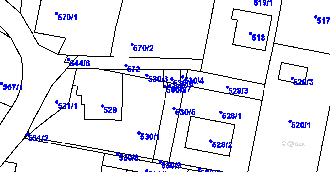 Parcela st. 530/2 v KÚ Polanka nad Odrou, Katastrální mapa