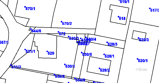 Parcela st. 530/7 v KÚ Polanka nad Odrou, Katastrální mapa