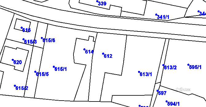 Parcela st. 612 v KÚ Polanka nad Odrou, Katastrální mapa