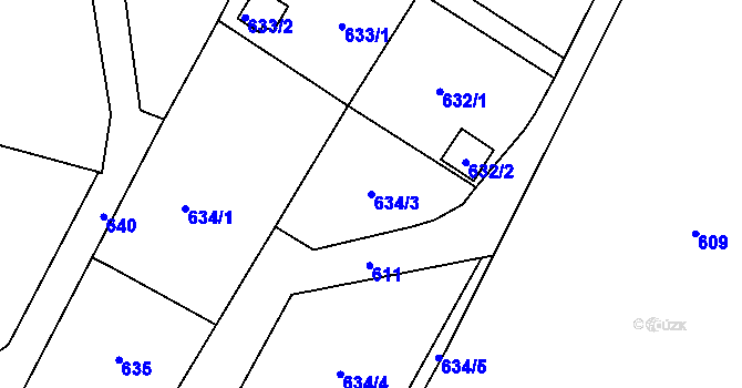 Parcela st. 634/3 v KÚ Polanka nad Odrou, Katastrální mapa
