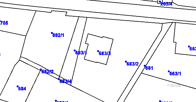 Parcela st. 683/3 v KÚ Polanka nad Odrou, Katastrální mapa