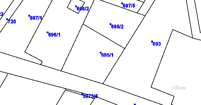 Parcela st. 695/1 v KÚ Polanka nad Odrou, Katastrální mapa