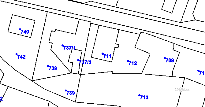 Parcela st. 711 v KÚ Polanka nad Odrou, Katastrální mapa