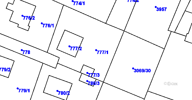 Parcela st. 777/1 v KÚ Polanka nad Odrou, Katastrální mapa