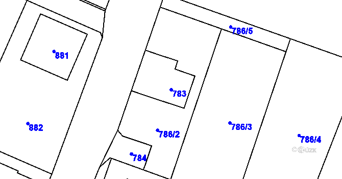 Parcela st. 783 v KÚ Polanka nad Odrou, Katastrální mapa