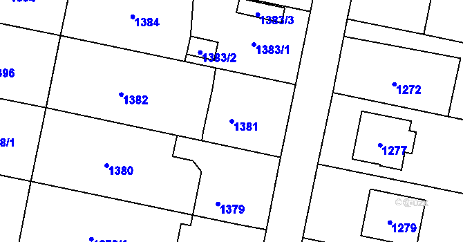 Parcela st. 1381 v KÚ Polanka nad Odrou, Katastrální mapa