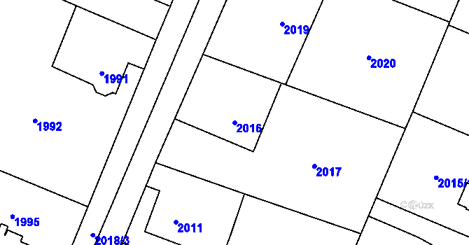 Parcela st. 2016 v KÚ Polanka nad Odrou, Katastrální mapa