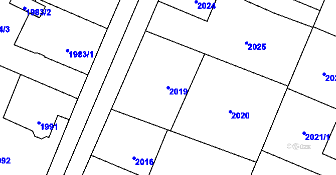 Parcela st. 2019 v KÚ Polanka nad Odrou, Katastrální mapa