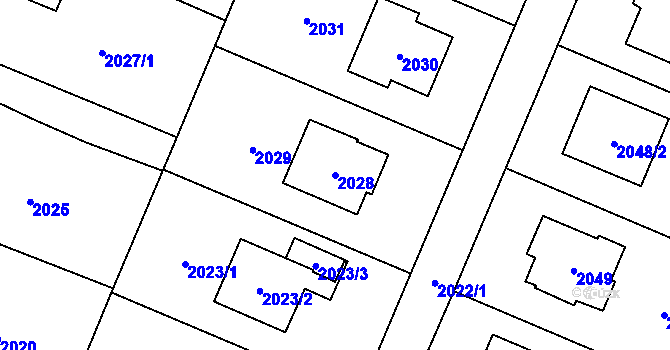 Parcela st. 2028 v KÚ Polanka nad Odrou, Katastrální mapa