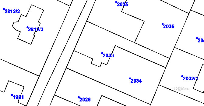 Parcela st. 2033 v KÚ Polanka nad Odrou, Katastrální mapa