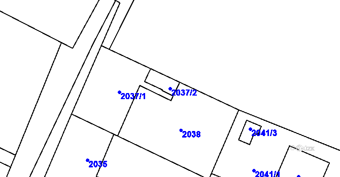 Parcela st. 2037/2 v KÚ Polanka nad Odrou, Katastrální mapa
