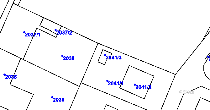 Parcela st. 2041/3 v KÚ Polanka nad Odrou, Katastrální mapa