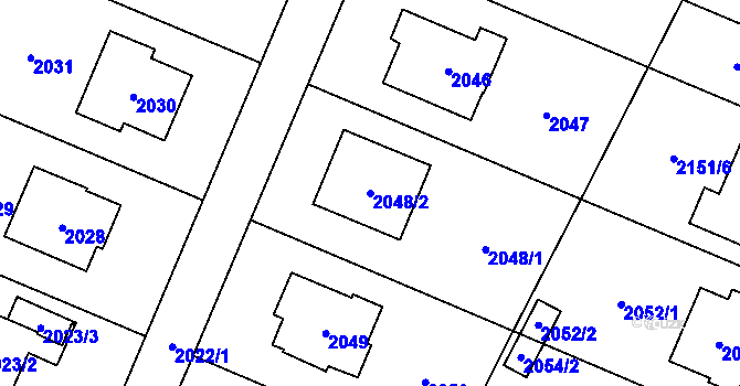 Parcela st. 2048/2 v KÚ Polanka nad Odrou, Katastrální mapa