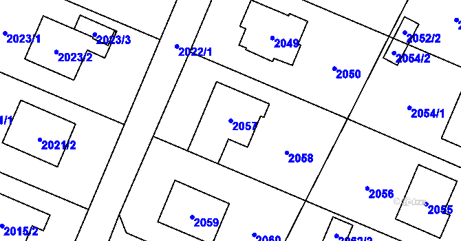 Parcela st. 2057 v KÚ Polanka nad Odrou, Katastrální mapa