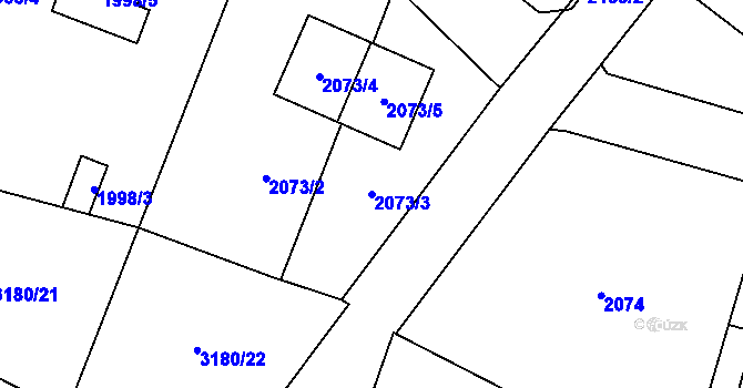 Parcela st. 2073/3 v KÚ Polanka nad Odrou, Katastrální mapa