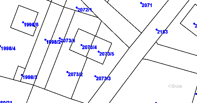 Parcela st. 2073/5 v KÚ Polanka nad Odrou, Katastrální mapa