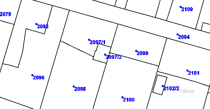 Parcela st. 2097/2 v KÚ Polanka nad Odrou, Katastrální mapa