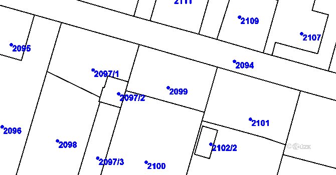 Parcela st. 2099 v KÚ Polanka nad Odrou, Katastrální mapa