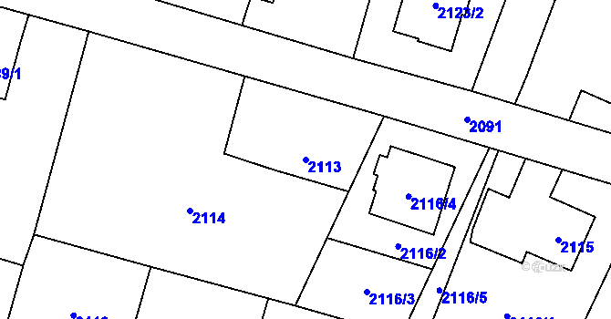 Parcela st. 2113 v KÚ Polanka nad Odrou, Katastrální mapa