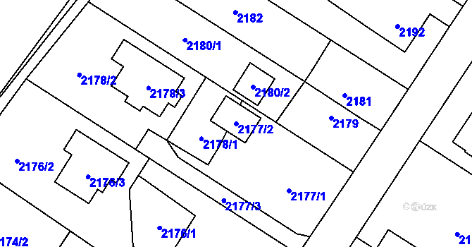 Parcela st. 2177/2 v KÚ Polanka nad Odrou, Katastrální mapa