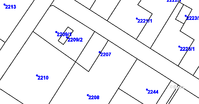 Parcela st. 2207 v KÚ Polanka nad Odrou, Katastrální mapa