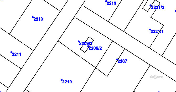 Parcela st. 2209/2 v KÚ Polanka nad Odrou, Katastrální mapa
