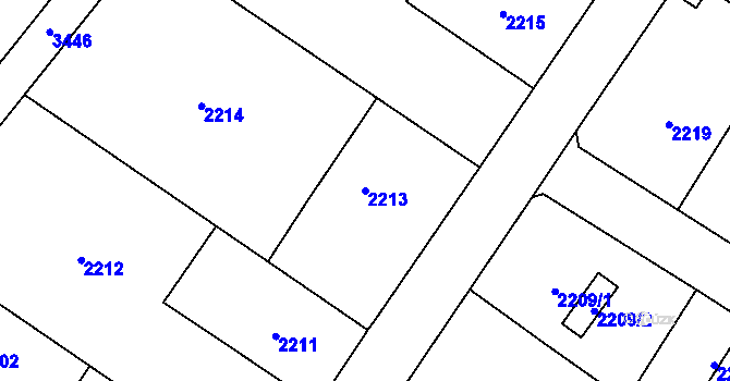 Parcela st. 2213 v KÚ Polanka nad Odrou, Katastrální mapa