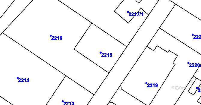 Parcela st. 2215 v KÚ Polanka nad Odrou, Katastrální mapa