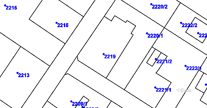 Parcela st. 2219 v KÚ Polanka nad Odrou, Katastrální mapa