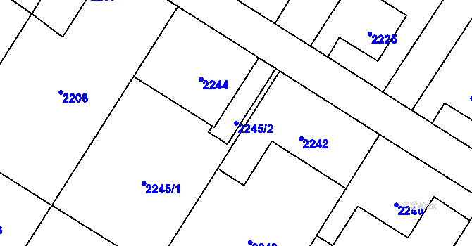 Parcela st. 2245/2 v KÚ Polanka nad Odrou, Katastrální mapa