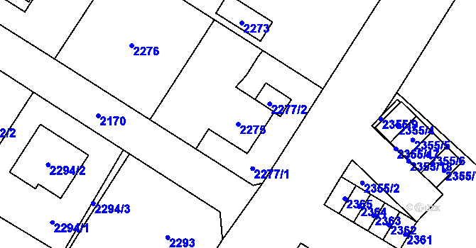 Parcela st. 2275 v KÚ Polanka nad Odrou, Katastrální mapa
