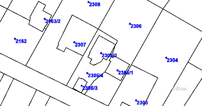 Parcela st. 2305/2 v KÚ Polanka nad Odrou, Katastrální mapa