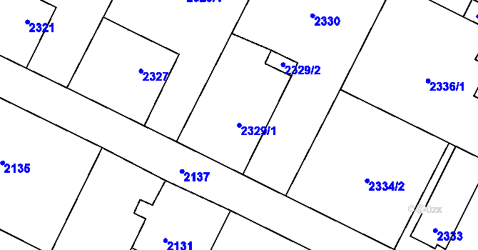 Parcela st. 2329/1 v KÚ Polanka nad Odrou, Katastrální mapa