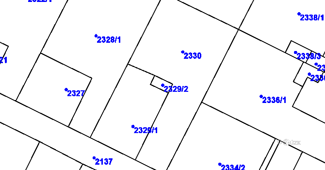 Parcela st. 2329/2 v KÚ Polanka nad Odrou, Katastrální mapa