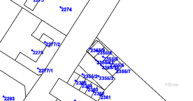 Parcela st. 2355/4 v KÚ Polanka nad Odrou, Katastrální mapa