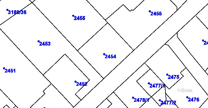 Parcela st. 2454 v KÚ Polanka nad Odrou, Katastrální mapa