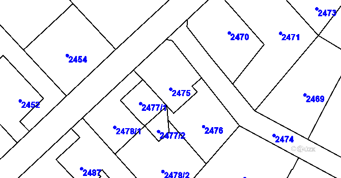 Parcela st. 2475 v KÚ Polanka nad Odrou, Katastrální mapa