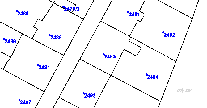 Parcela st. 2483 v KÚ Polanka nad Odrou, Katastrální mapa