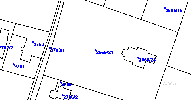 Parcela st. 2665/21 v KÚ Polanka nad Odrou, Katastrální mapa