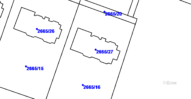 Parcela st. 2665/27 v KÚ Polanka nad Odrou, Katastrální mapa