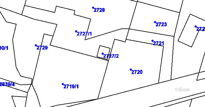 Parcela st. 2727/2 v KÚ Polanka nad Odrou, Katastrální mapa