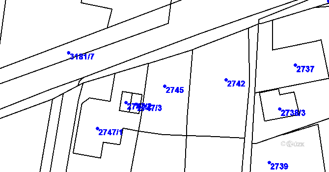 Parcela st. 2745 v KÚ Polanka nad Odrou, Katastrální mapa
