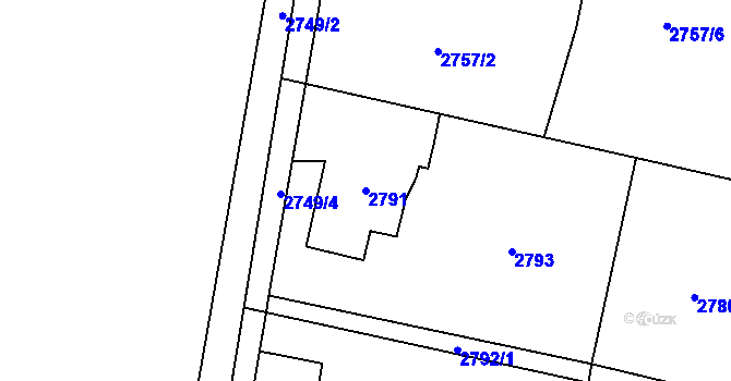 Parcela st. 2791 v KÚ Polanka nad Odrou, Katastrální mapa