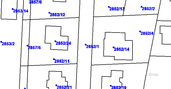 Parcela st. 2852/1 v KÚ Polanka nad Odrou, Katastrální mapa