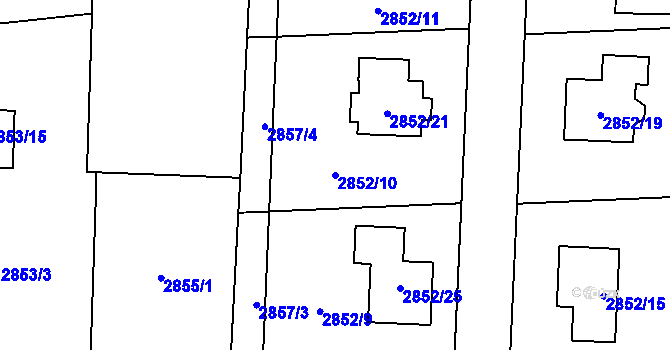 Parcela st. 2852/10 v KÚ Polanka nad Odrou, Katastrální mapa