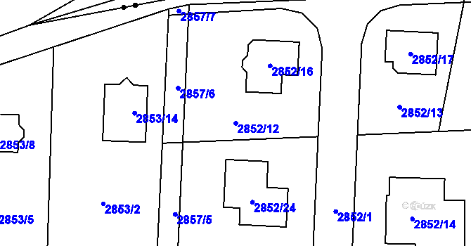 Parcela st. 2852/12 v KÚ Polanka nad Odrou, Katastrální mapa