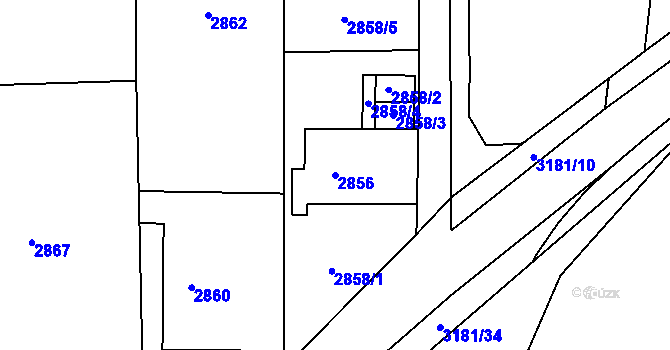 Parcela st. 2856 v KÚ Polanka nad Odrou, Katastrální mapa