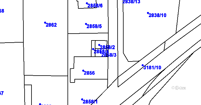 Parcela st. 2858/3 v KÚ Polanka nad Odrou, Katastrální mapa